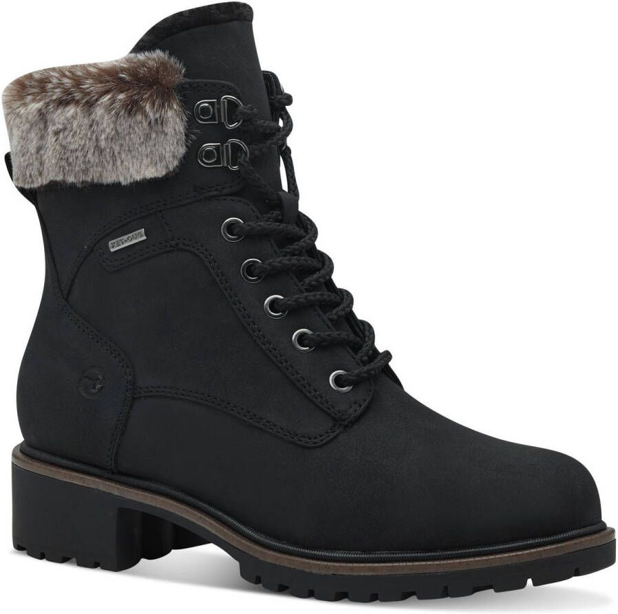Tamaris Winterlaarzen hakken winter-enkellaars veterschoenen in vegan-verwerking