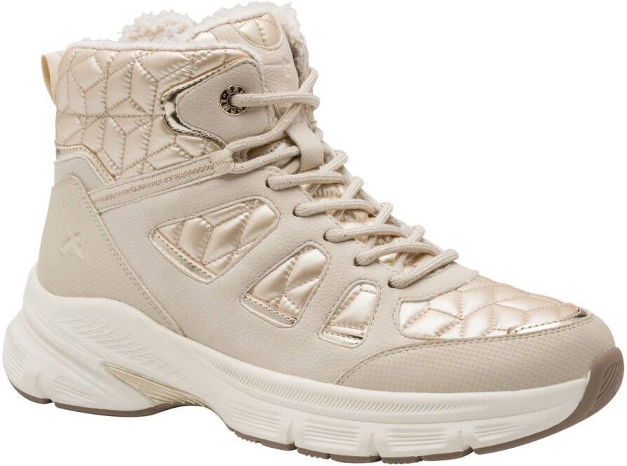 Tamaris Winterlaarzen sleehak veterboots met afgesteppte wattaties
