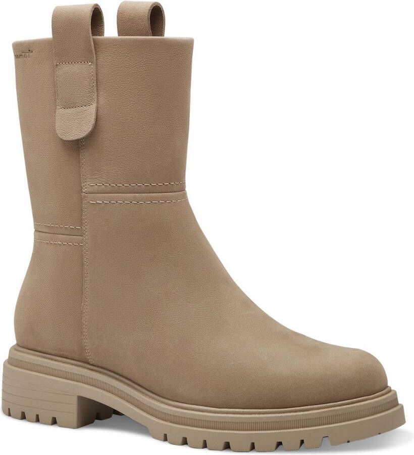 Tamaris Beige Warmgevoerde Dames Enkellaars Beige Dames