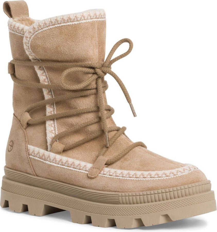 Tamaris Warm Teddy Gevoerde Suède Boot Brown Dames