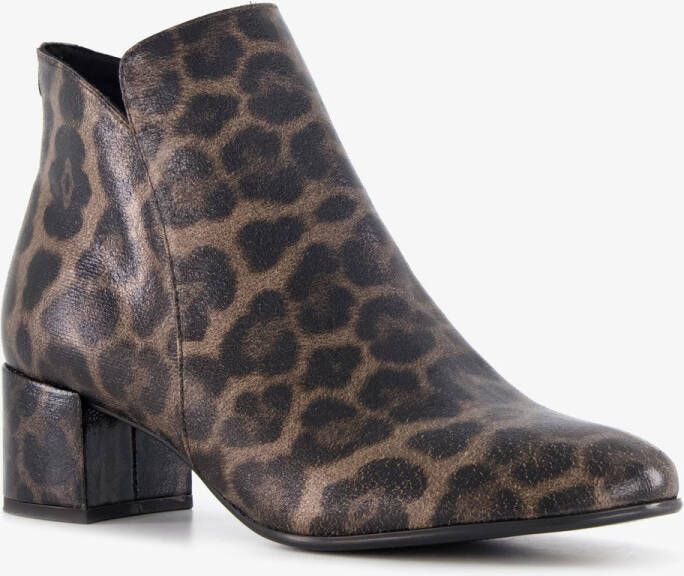 Tamaris dames enkellaarsjes leopard Zwart
