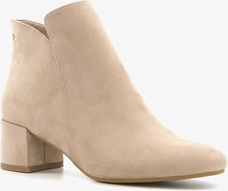 Tamaris dames enkellaarsjes met hak beige