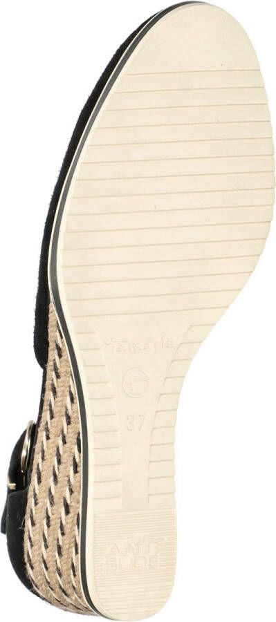 Tamaris Pumps met sleehak instapschoen wig-hak bandensandaal met modieuze jute-afwerking