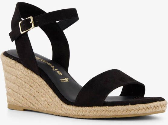 Tamaris dames espadrilles met sleehak cognac