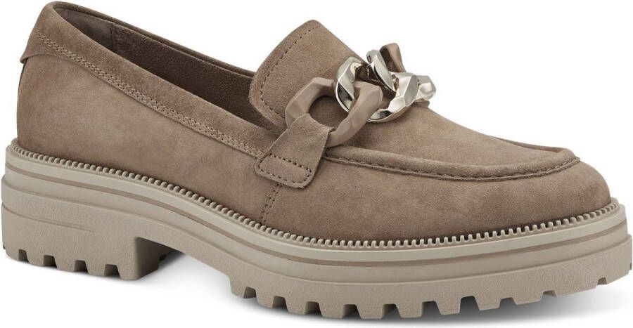 Tamaris Bruine Leren Loafers voor Dames Brown Dames