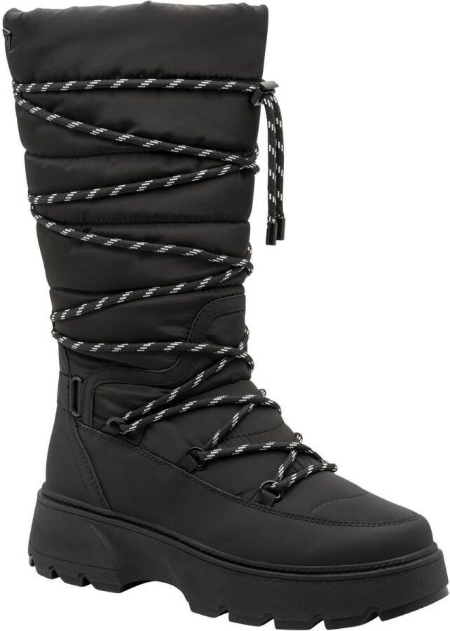 Tamaris dames enkellaars warme voering plateauzool 1-26810-45 090 Zwart Luipaard