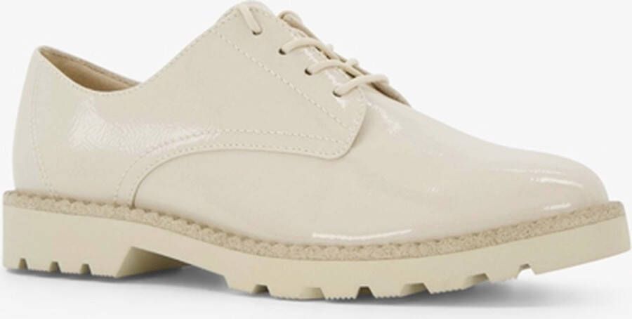 Tamaris dames lak veterschoenen beige