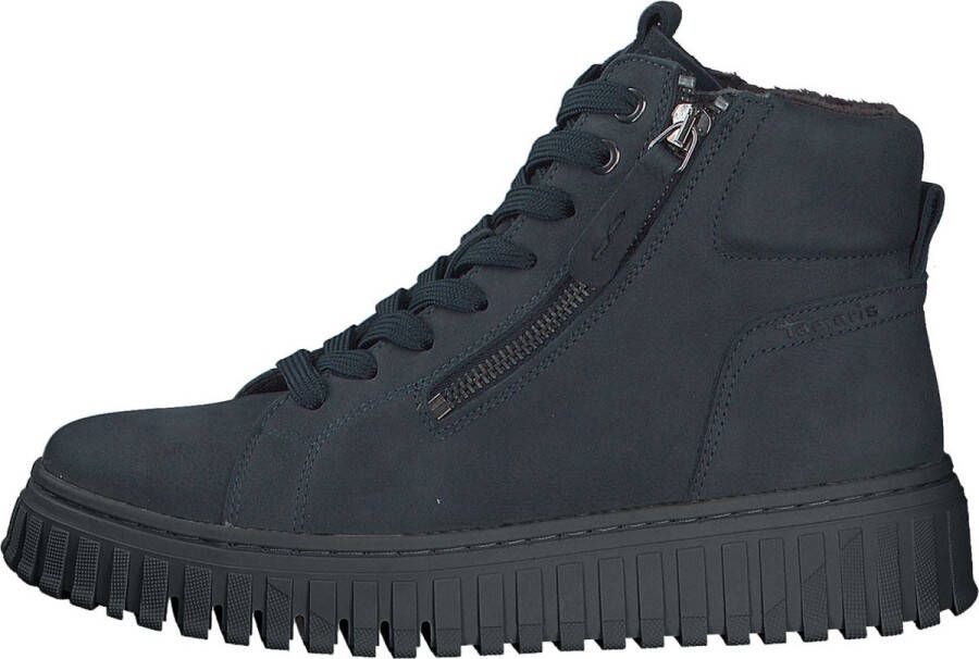 Tamaris dames leren enkellaarsjes marine M2520643