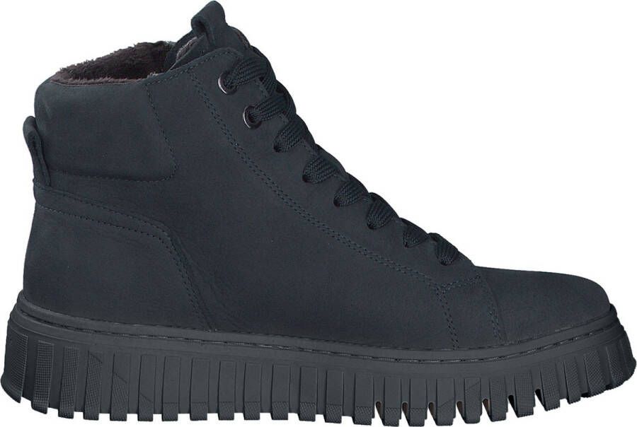 Tamaris dames leren enkellaarsjes marine M2520643