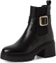 Tamaris dames leren laarzen enkellaarsjes vrouwen 1-25433-45 001 zwart M2543345 - Thumbnail 1