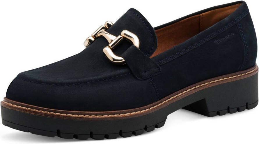 Tamaris dames leren loafers 1-24733-45 805 damesschoenen M2472343 blauw