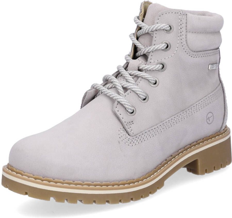 Tamaris dames leren veterboot grijs