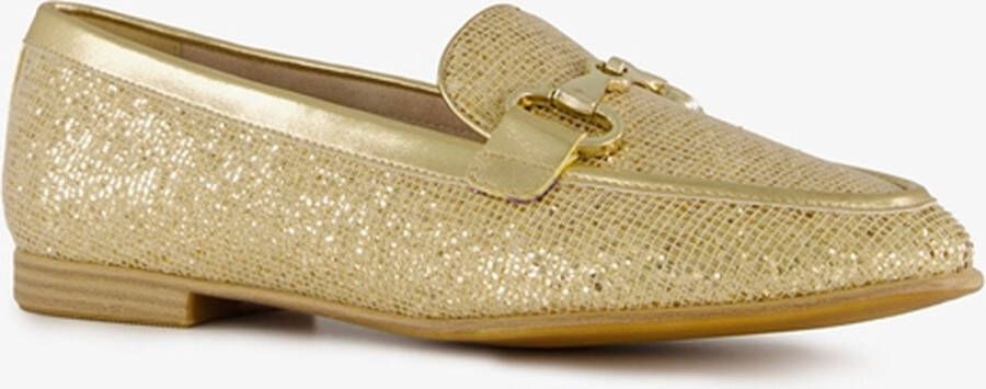 Tamaris dames loafers met pailletten goud