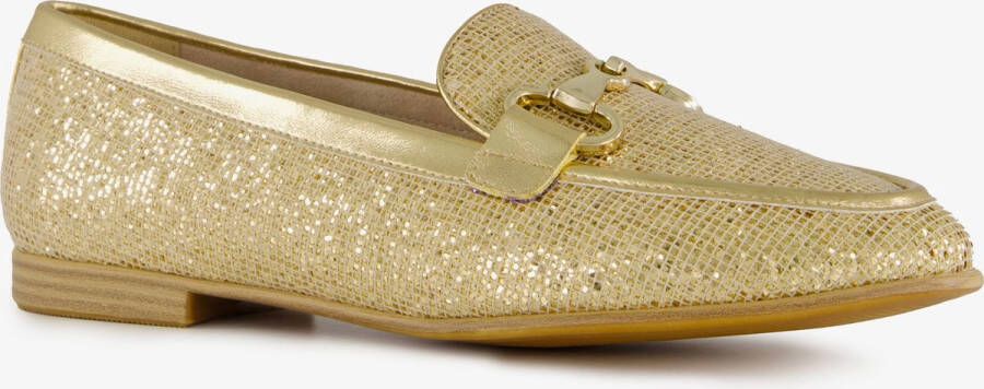 Tamaris dames loafers met pailletten goud