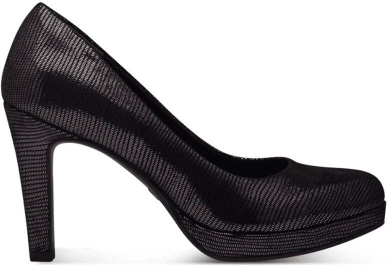 Tamaris Dames Pump Pewter Structure ZWART