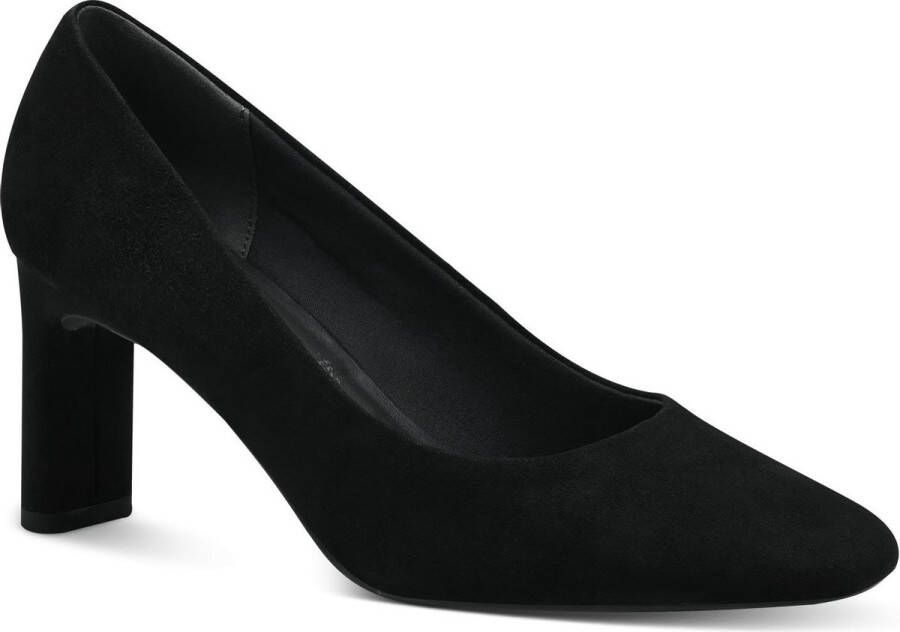 Tamaris Zwarte Suède Pump met Zilveren Ketting Black