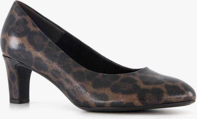 Tamaris dames pumps met panter dessin bruin zwart