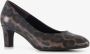 Tamaris dames pumps met panter dessin bruin zwart - Thumbnail 1