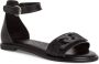 Tamaris Zwarte leren platte sandalen Black Dames - Thumbnail 1