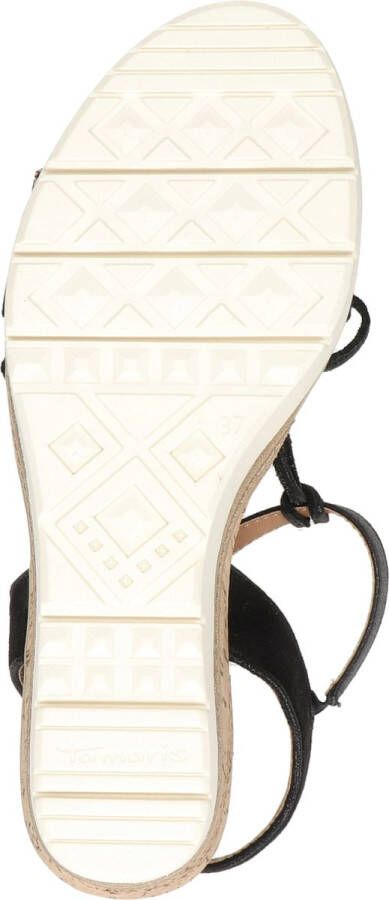 Tamaris Elegante zwarte textiel sandalettes met 7 cm hak Black Dames
