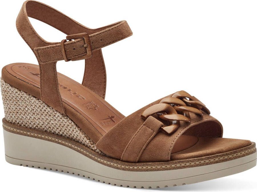 Tamaris Sandalen met hak cognac Leer Dames