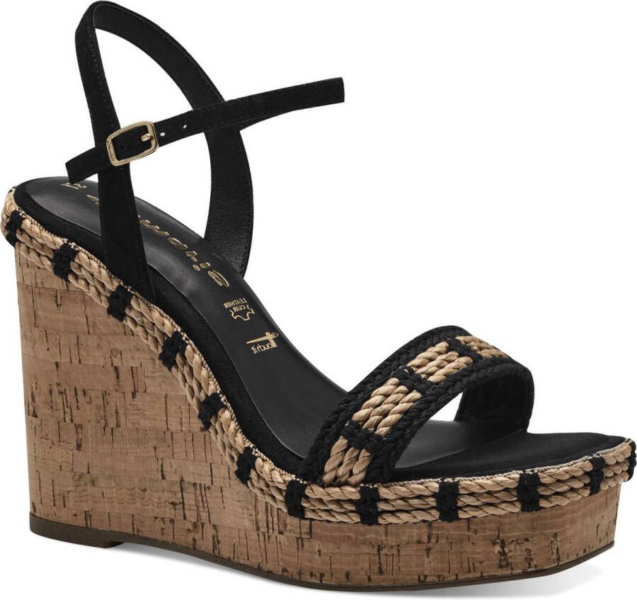 Tamaris Zwarte Casual Open Sandalen Vrouwen Black Dames