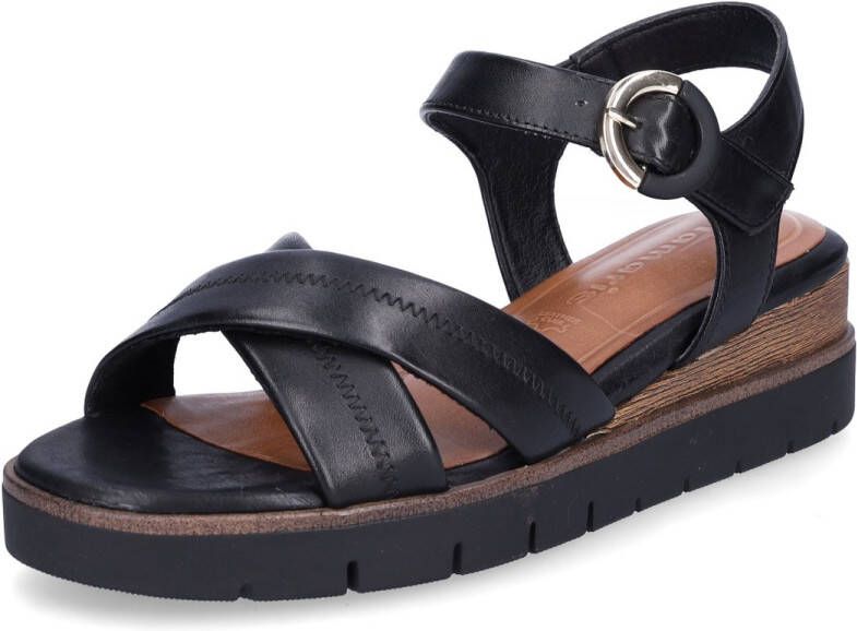 Tamaris Sandaaltjes zomerschoen sandaal wig-hak met 2 cm plateau