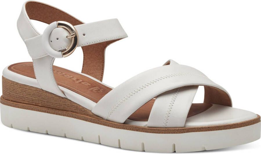 Tamaris Sandaaltjes zomerschoen sandaal wig-hak met 2 cm plateau