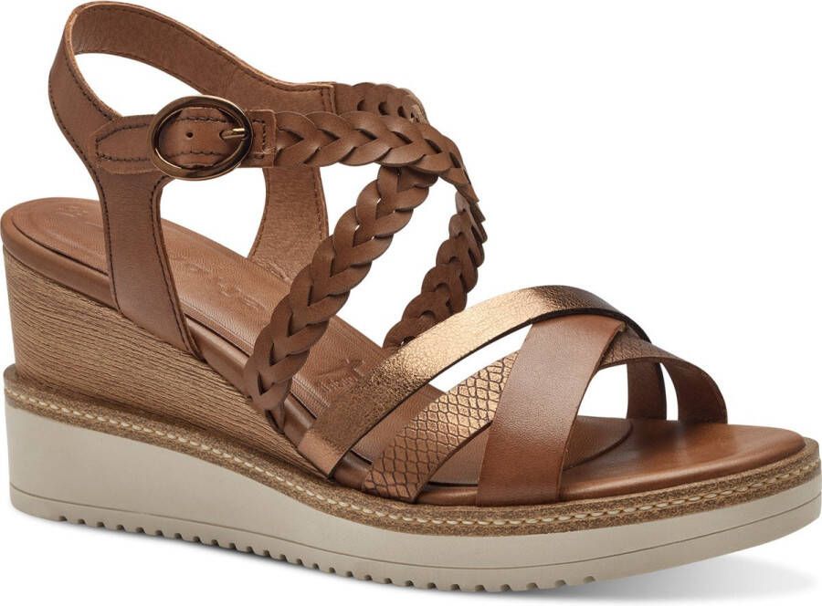 Tamaris Sandalen met hak cognac Synthetisch Dames