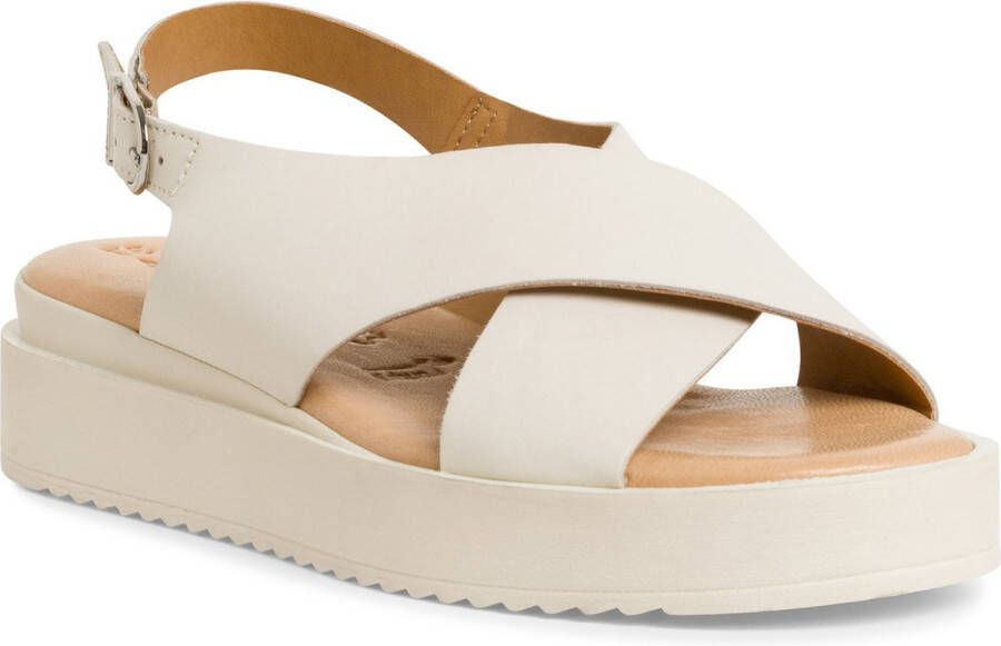 Tamaris Beige Casual Platte Open Sandalen Beige Dames