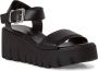 Tamaris Sandalen van leer met geprofileerde plateauzool - Thumbnail 5