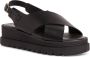 Tamaris Zwarte Leren Platte Sandalen Black Dames - Thumbnail 1