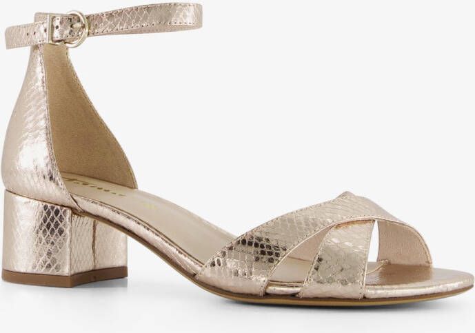 Tamaris dames sandalen met slangenprint Goud