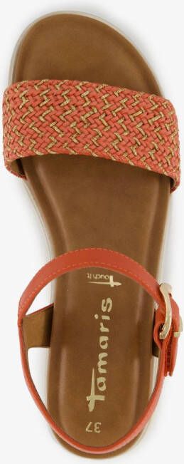 Tamaris dames sandalen oranje goud