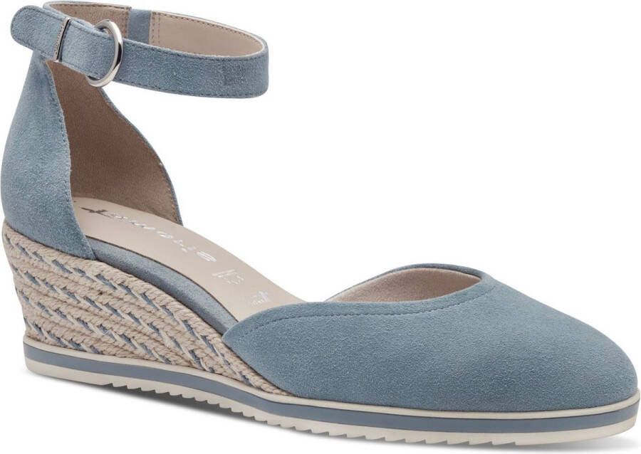 Tamaris Pumps met sleehak instapschoen riemzandan met modieuze jute-afwerking