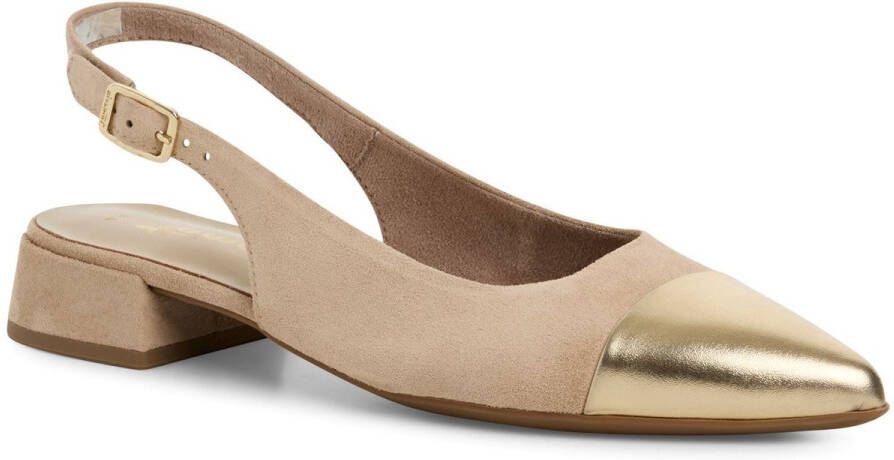 Tamaris Ballerina's van leer met blokhak