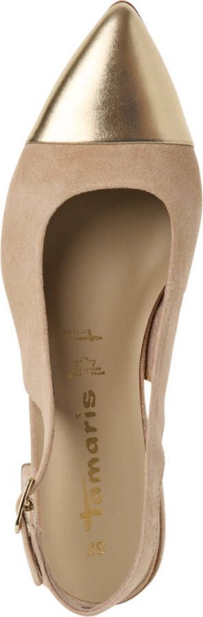 Tamaris Ballerina's van leer met blokhak