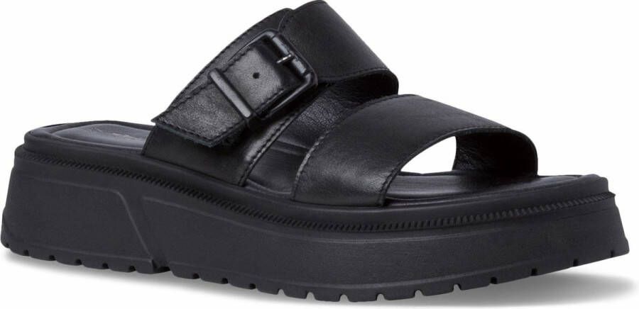 Tamaris Zwarte casual open sliders Black Dames