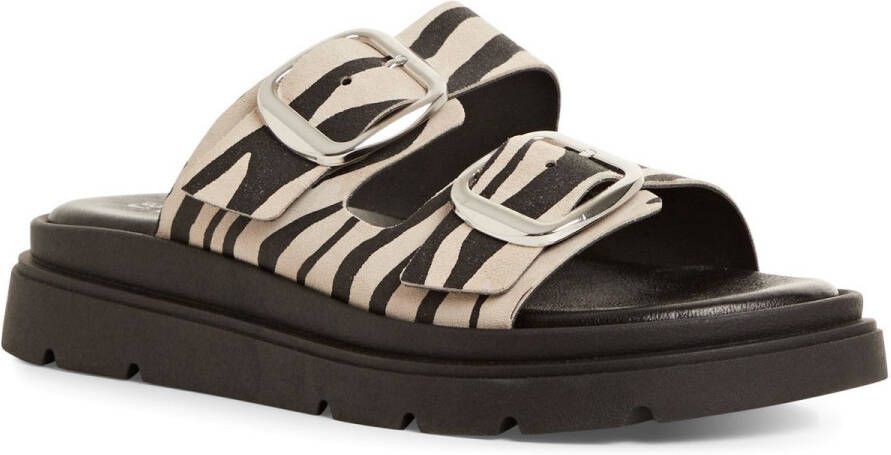 Tamaris Zebra Slippers zwart Leer Dames