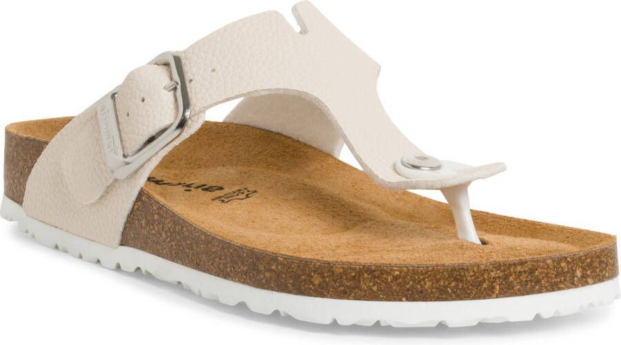Tamaris Ivory Basic Slipper with Leather Footbed Beige Dames