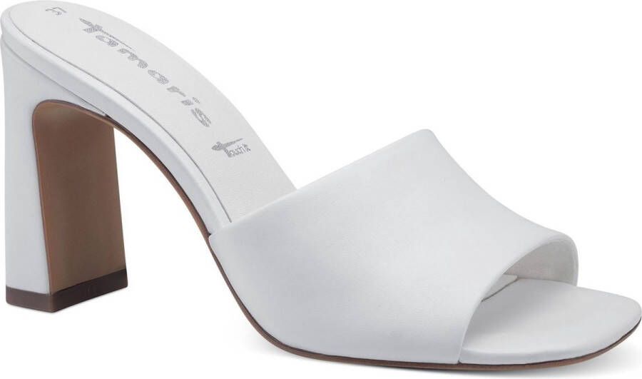 Tamaris Stijlvolle Witte Hakken Mules White Dames