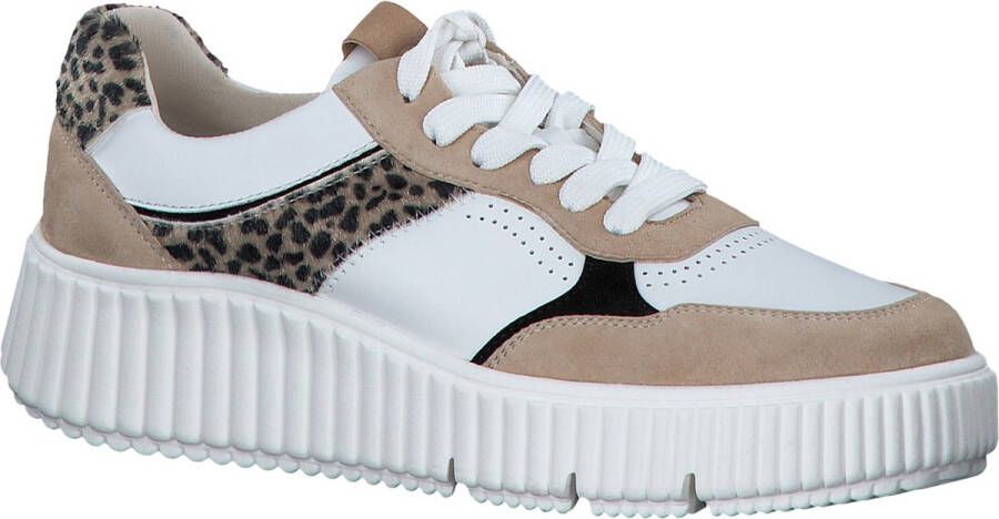 Tamaris Sneaker met Geribbelde Platformzool en Beige Accenten Multicolor Dames