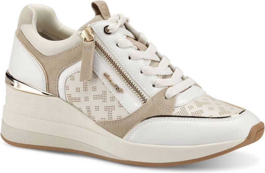 Tamaris Beige Witte Zomer Sneaker voor Dames Multicolor Dames