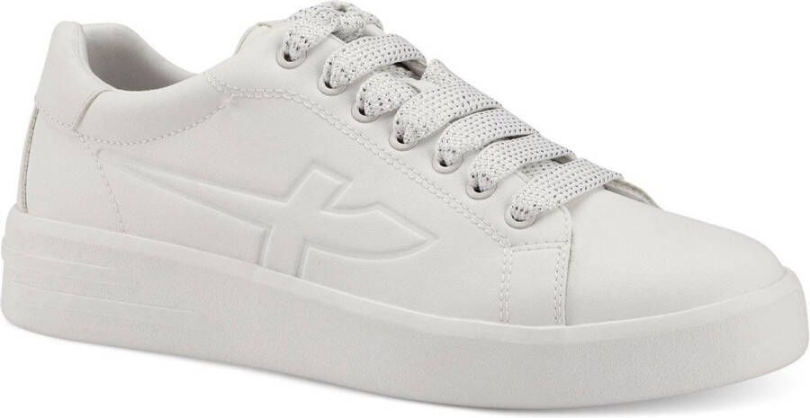 Tamaris Witte Leren Sneakers voor Dames White Dames