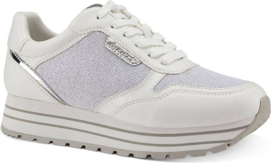 Tamaris Plateausneakers met tweekleurige plateauzool vrijetijdsschoen halfhoge schoen veterschoen