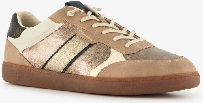 Tamaris dames sneakers beige goud