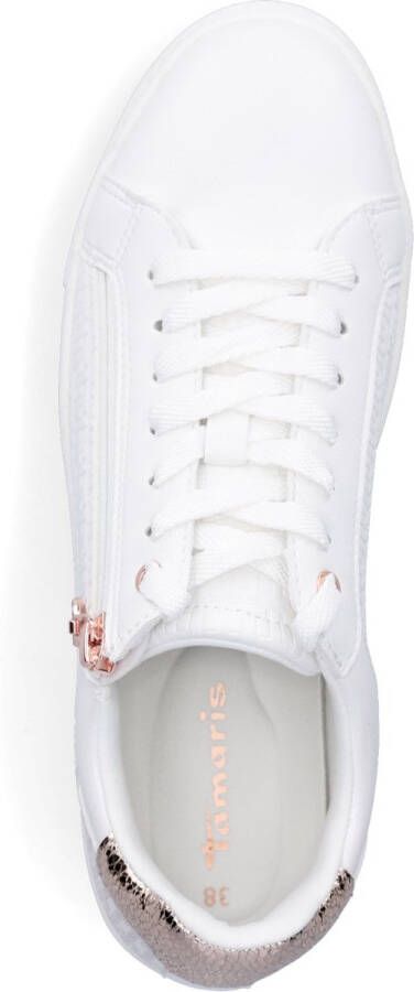 Tamaris Plateausneakers vrijetijdsschoen halfschoen veterschoen met inzetten en glinsterdetails