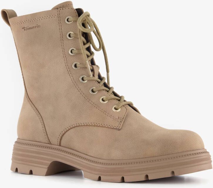 Tamaris dames veterboots beige Uitneembare zool