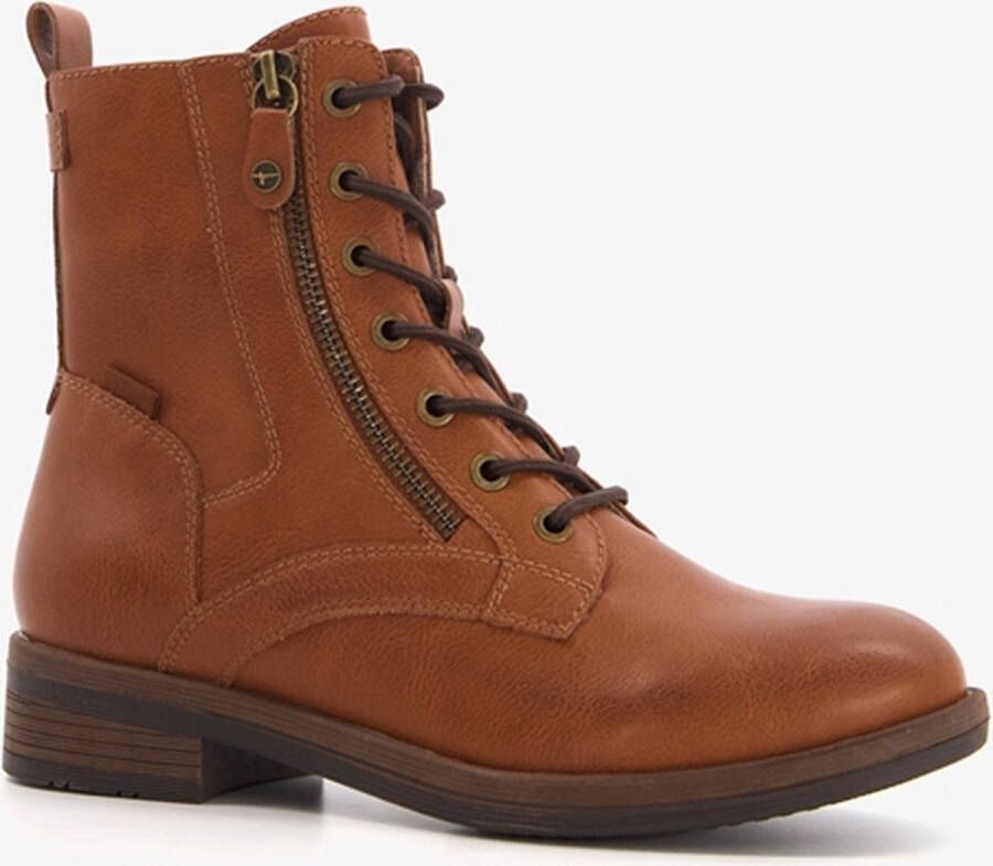 Tamaris dames veterboots cognac