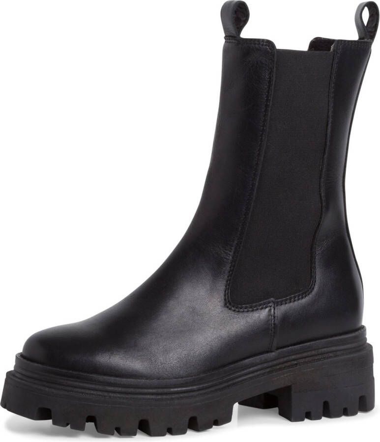 Tamaris Chelsea-boots blokhak instaplaarzen korte laarzen stretchinzetten aan beide zijden